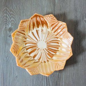 Peach Lustre 8" Lotus Plate Vintage Fire King